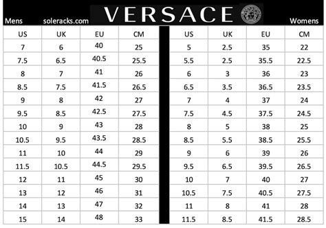 versace shoe sizing